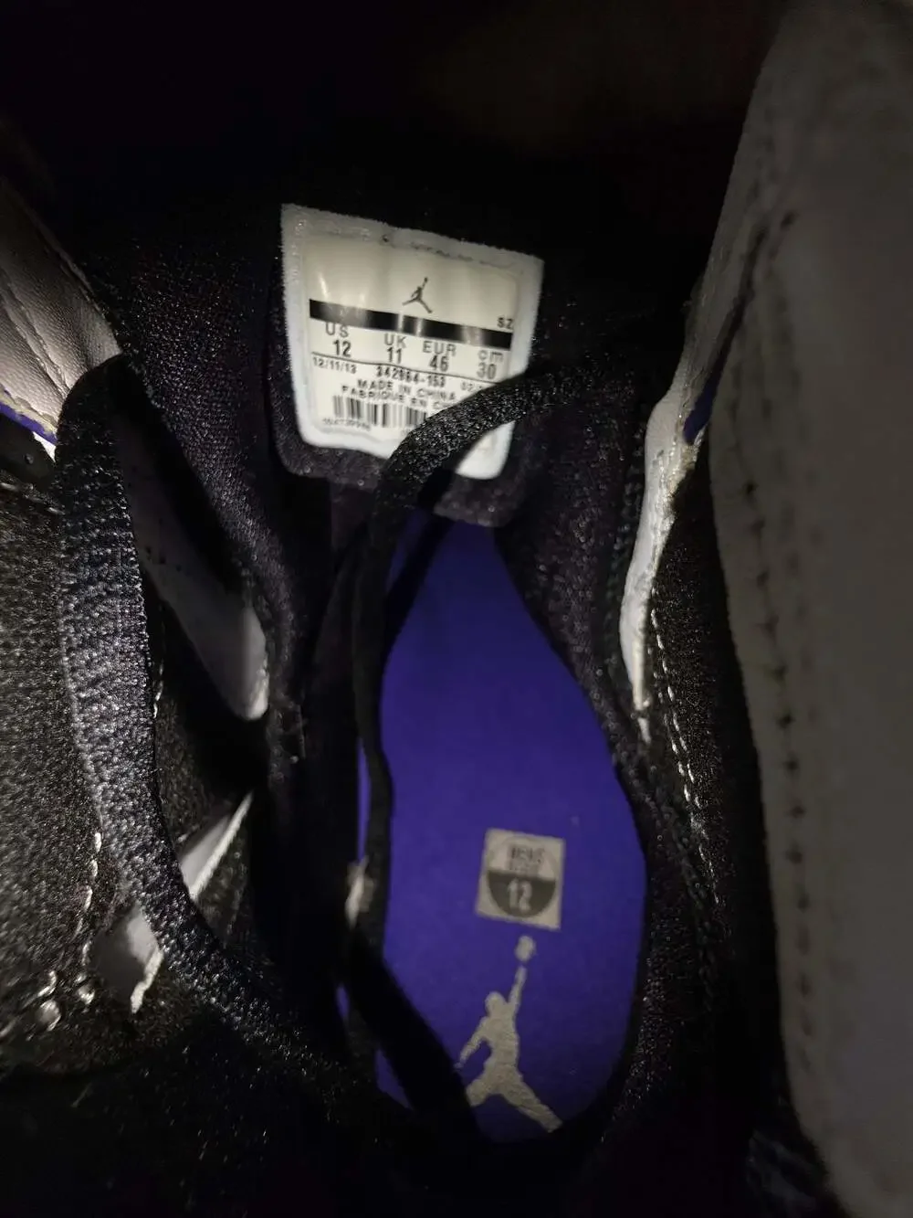 Jordan True Flight Basketball Shoes White/Dark Concord-Black (Style 342964-153)